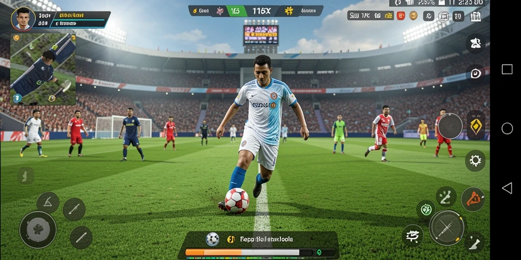Tampilan gameplay <strong>116X</strong> yang mendebarkan dalam pertandingan sepak bola.