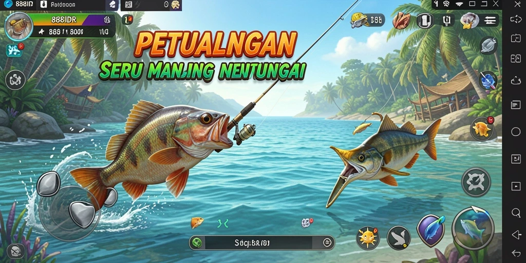 Tampilan gameplay <strong>888IDR</strong> dengan pengalaman memancing yang realistis.