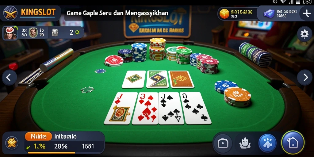 Tampilan menarik dari gameplay Gaple di KINGSLOT.