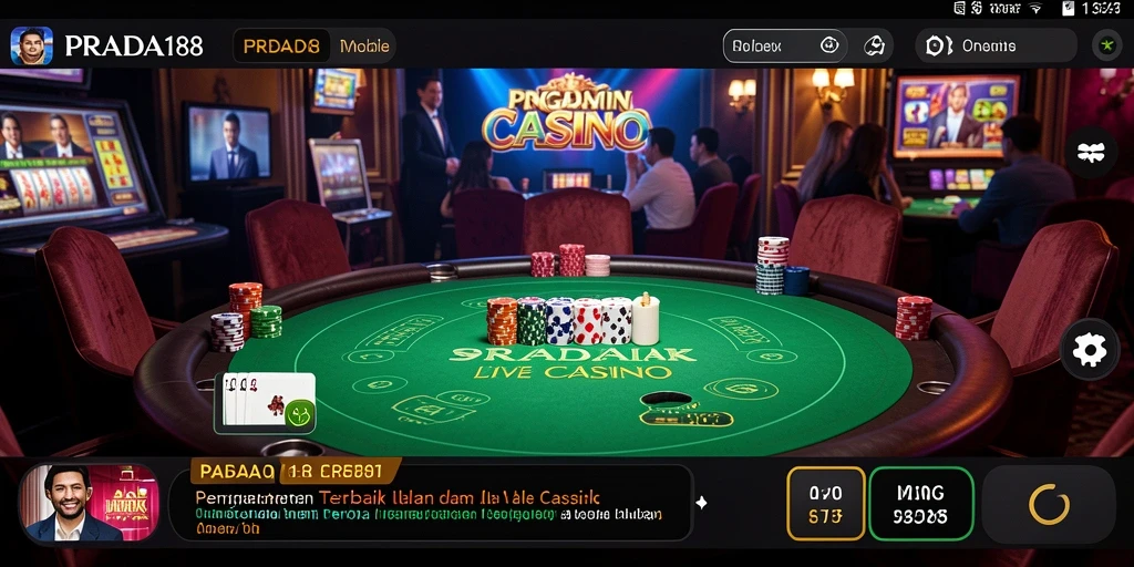 Gameplay menegangkan di PRADA188 dengan dealer langsung dan suasana kasino.