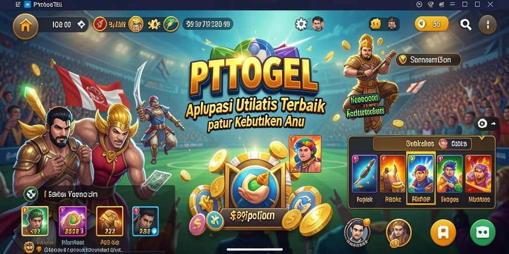 Screenshot utama PTTOGEL menunjukkan tampilan antarmuka aplikasi yang intuitif.