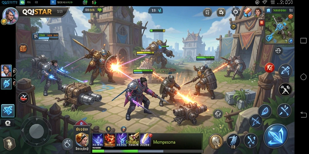 Tampilan menawan dari gameplay strategis QQSTAR yang menantang.