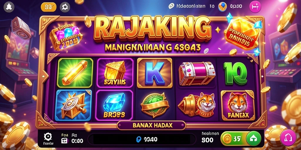 Tampilan gameplay Slot RAJAKING yang seru dan menegangkan.