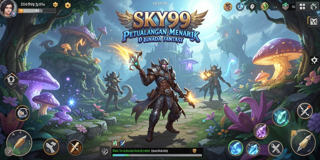 Tangkapan layar gameplay SKY99 yang menampilkan petualangan seru di dunia fantastis.