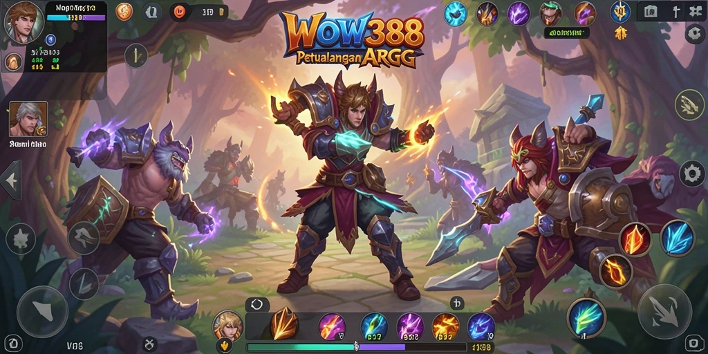 Screenshot gameplay WOW388 menampilkan pertarungan mendebarkan dalam dunia ARPG.
