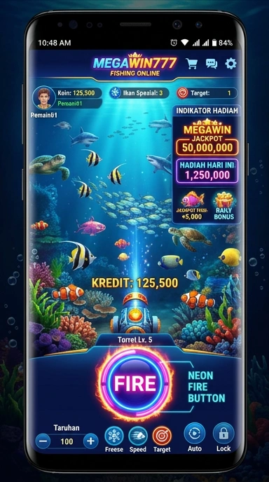 Tampilan antarmuka megawin777 yang sederhana dan menarik.